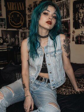 GAP 1969 - Faded Light Colored Denim Vest Distressed Y2K Grunge Punk Size XS